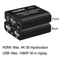 비디오 캡처보드4K 60Hz HDMI TV 루프 1080P 게임 레코딩 라이브 스트리밍, USB 2.0 새로운 오디오