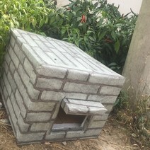 야외 대형견 큰개 진돗개 강아지 판넬 난방 조립식 개집 실외 플라스틱 보온 강아지집 001 DIY 수제 애완, 회색 벽돌 사각형 구멍 (_트럼펫(고양이 1-2마리)