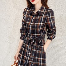 요모조모 1414 체크 리본 원피스