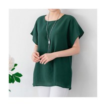 [바바라] [옷장][L~2XL]국내생산/인견_베이직 반팔 블라우스/빅사이즈/루즈핏/임부복/