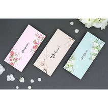 마음담아 50장세트 결혼식 돈봉투 용돈봉투 감사 답례봉투 3종 인쇄가능, 민트/공란