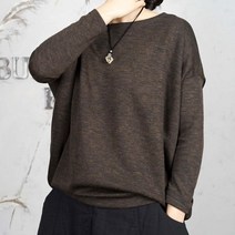 벅시루 여성 투톤 만세 라운드넥 벌룬 가오리티