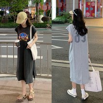 여성 슬리브리스 캐주얼 데일리 여름 롱원피스 2컬러