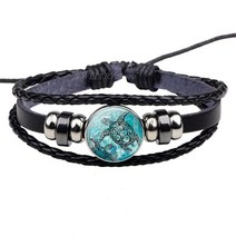 우영우 고래 팔찌 돌고래 고래꼬리 커플 매듭끈 바다 거북 돌 조개 수제 유리 카보 숑 보석 빈티지 바다 기념품 블랙 멋진 펑크 남성 선물