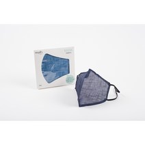 미도규방 4계절 숨쉬기 편한 전통 꽃자수 빨아쓰는 재사용 가능 패션 웨딩 한복 귀편한 3D 모시 마스크, 1개, 남색, 1개