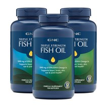 GNC [3개 SET] 트리플 스트랭스 피쉬오일 120정 (소프트젤) Triple Strength Fish Oil 120Sgels, 1세트