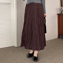 바잉몰 여성 꿈꾸는 밴딩 주름 롱 스커트