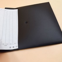 단추 방식 심플 무지 휴대용 서류 케이스 파우치 A4 사이즈, 블랙