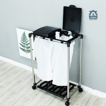 참생활 이동식 분리수거함 2P 1단 밀폐형 쓰레기통, 혼합