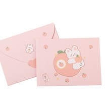 호환 악세서리 귀여운 감사 카드 봉투 인사말 동물 만화 편지 필기 종이 초대장 생일 소원 엽서, 03 07