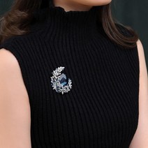 화려한 코발트 블루 지르코니아 쿠빅 옷핀 패션브로치 큐빅브로치 배찌 가방브로치 배지