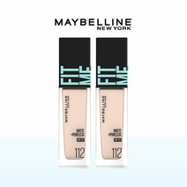 Hmall기획 메이블린 뉴욕 핏미 파운데이션 2개 세트 (+파운데이션브러쉬), 118 라이트 베이지/ 110 포슬린