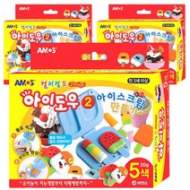 아모스 컬러점토 아이도우2 아이스크림 만들기, 혼합색상, 3개