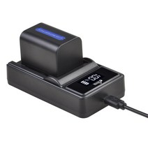 NP-FH70 배터리 + LED USB 충전기 소니 NP-FH70 H 시리즈 NP-FH30 FH40 FH50 FH100 A230 A330 A290 A380 DVD650, 1 battery 1 charger