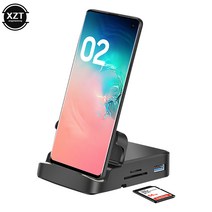 8In 1 Type C 허브 도킹 스테이션 폰 스탠드 Dex Pad Station USB To HDMI-c Dock 삼성 전자 용 MacBook 전, 단일옵션