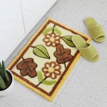 닐스샵_ 미니러그 다용도발판 미니카페트 미끄럼방지매트 신발털이 규조토 _neills, 닐스샵_ 아크릴 나뭇잎 매트 발매트 화장실매트, 닐스샵_ 옐로우, 단품