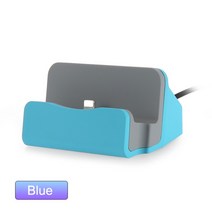 USB 받침대 데이터 충전기 독 스탠드 스테이션 iphone 8 7 XR XS 데스크탑 크래들 삼성 Xiaomi 도킹 ladest, For Micro USB Blue