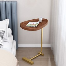 사이드테이블 침대옆 다목적 초소형 테이블 간이 보조, 조립  블랙 레그 블랙 마블