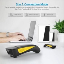 휴대용 블루투스 무선 바코드스캐너 1D 2D QR 스마트폰 리더기 물류 재고관리, 1D 초록색