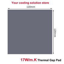 열 패드 17W/MK 방열 실리콘 CPU/GPU 그래픽 카드 수냉 냉각 방열판, [08] 3mm, [03] 120X120 mm