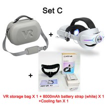 vr 기기 가성비 Oculus Quest 2 VR 헤드셋 용 휴대용 보관 가방 엘리트 스트랩 BOBOVR M2 키위 호환 오큘, 한개옵션1, 06 Set C