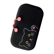 LIHITLAB PuniLabo 지퍼 파우치 19.1cm x 3.8cm(7.5인치 x 1.5인치) 그레이 캣(A7716-4), Large 7.5 × 1.5 inches, Black Cat