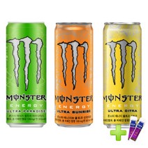 몬스터 에너지 3종 355ml 몬스터 울트라 선라이즈 8개 + 몬스터 파라다이스 8개 + 몬스터 시트라 8개 / 총 24개 + 사은품 이디야커피 2T