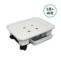 플라팜 이동식 직사각형 화분 받침대 바퀴포함, 블랙