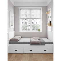 1인 침대 서랍형 원룸 소형 싱글 프레임 일체형 소파, A타입 1350mmx1900mm  높이 40CM