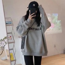 더야르 무지 프린팅 여성 맨투맨 티셔츠 빅사이즈 오버핏 MT007