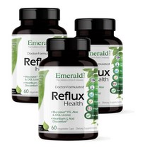 에메랄드랩 리플럭스 헬스 Mucusave FG 알로에베라 dgl 감초 감초 60정 Emerald Labs Reflux Health, 3개