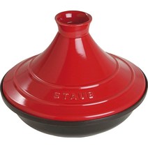 원뿔모양의 세라믹 뚜껑이 있는 STAUB 28cm 주철 체리 레드, 원컬러, 1개