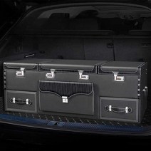 차 트렁크 정리함 다용도 세차 용품 신발장 수납 박스, F5-코르크 그레인 가죽