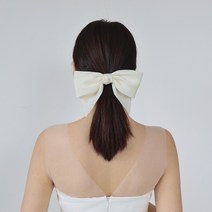 엘블랑꼬 셀프웨딩 실키 리본 헤어클립 아이보리 웨딩 헤어핀