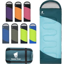 GEERTOP 캠핑 용 배낭 침낭 성인용 경량 어린이 여름 따뜻한 추운 날씨 하이킹 여행, Mint