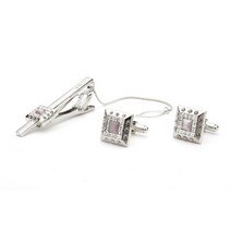 넥타이핀&커프스 셋트 핑크 GN-1D514