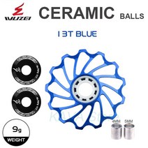 자전거부품WUZEI-MTB/로드 바이크 세라믹 풀리 알루미늄 합금 뒷 변속기 11T 12T 13T 가이드 휠 베어링 자, 14 13T Blue, 1개