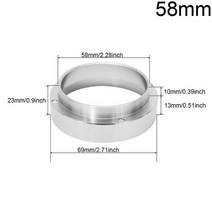 304 스테인리스 스틸 비가압 커피 필터 바스켓 1 2 클린 컵 트리플 포타필터 58mm, 58MM Sliver Ring