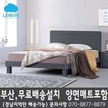 [르헤브퍼니쳐] 아메리칸 침대(S SS D Q) 양면매트리스 포함, E, 그레이