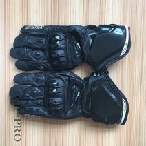 GP 프로 오리지널 천연 소가죽 오토바이 장갑 6 가지 색상 롱 레이싱 운전 모토크로스 글러브, 01 Black