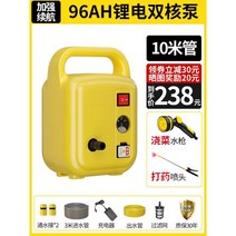 휴대용 워터펌프 스프레이 급수 펌프 세차 애견 샤워기, 96AH리튬배터리 듀얼펌프+10미터튜브 세트