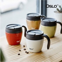 오슬로 보온보냉 펄코팅 스텐뚜껑 애플머그컵 450ml, 1개, 골드