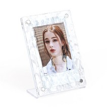 디지털 액자 전자 앨범 스마트 인치 필름 사진 프레임 아크릴 모양의 컬러 예술 스타 카드 영화 티켓 명함, 02 B Clear Stone
