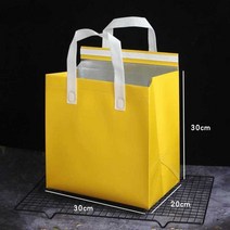 일회용 보온백 알루미늄 배달 전용 디저트 50개 세트 손잡이보냉팩, 노란색 특대형 100개