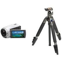 소니 캠코더 핸디캠 HDR CX680 광학 30배 붙박이 기억 GB 하얀색 HDR + 슬리크 삼각대 4계층