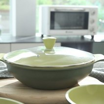 로벤탈 아보카도 전골냄비 유리뚜껑 세트 28cm 세라믹 파티웍 양수웍