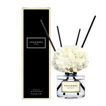 시즈넬 플라워 디퓨저 120ml 미니수국 화이트, 2세트, 블랙체리