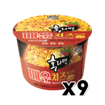 홍라면 매운치즈볶음면 큰컵 119g x 9개, 단품
