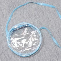 원형비닐가방 파랑 18cm PVC가방 여름가방꾸미기 지퍼 크로스백 비치백 그리기가방