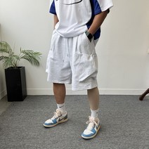 남자 버뮤다팬츠 와이드반바지 스트링카고 벌룬트레이닝팬츠 3color
